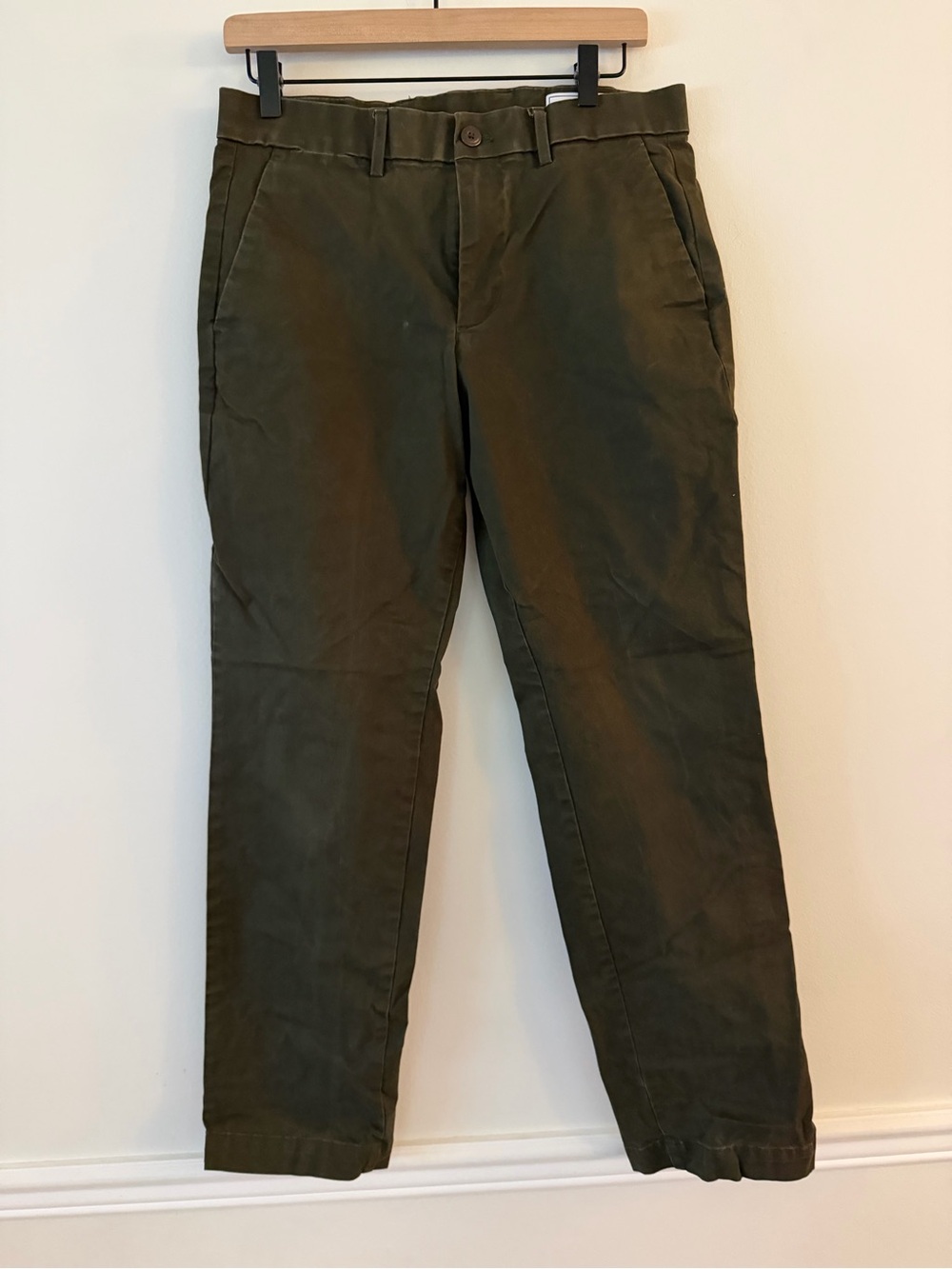 Men's Olive Green Casual Brushed Chino Pants